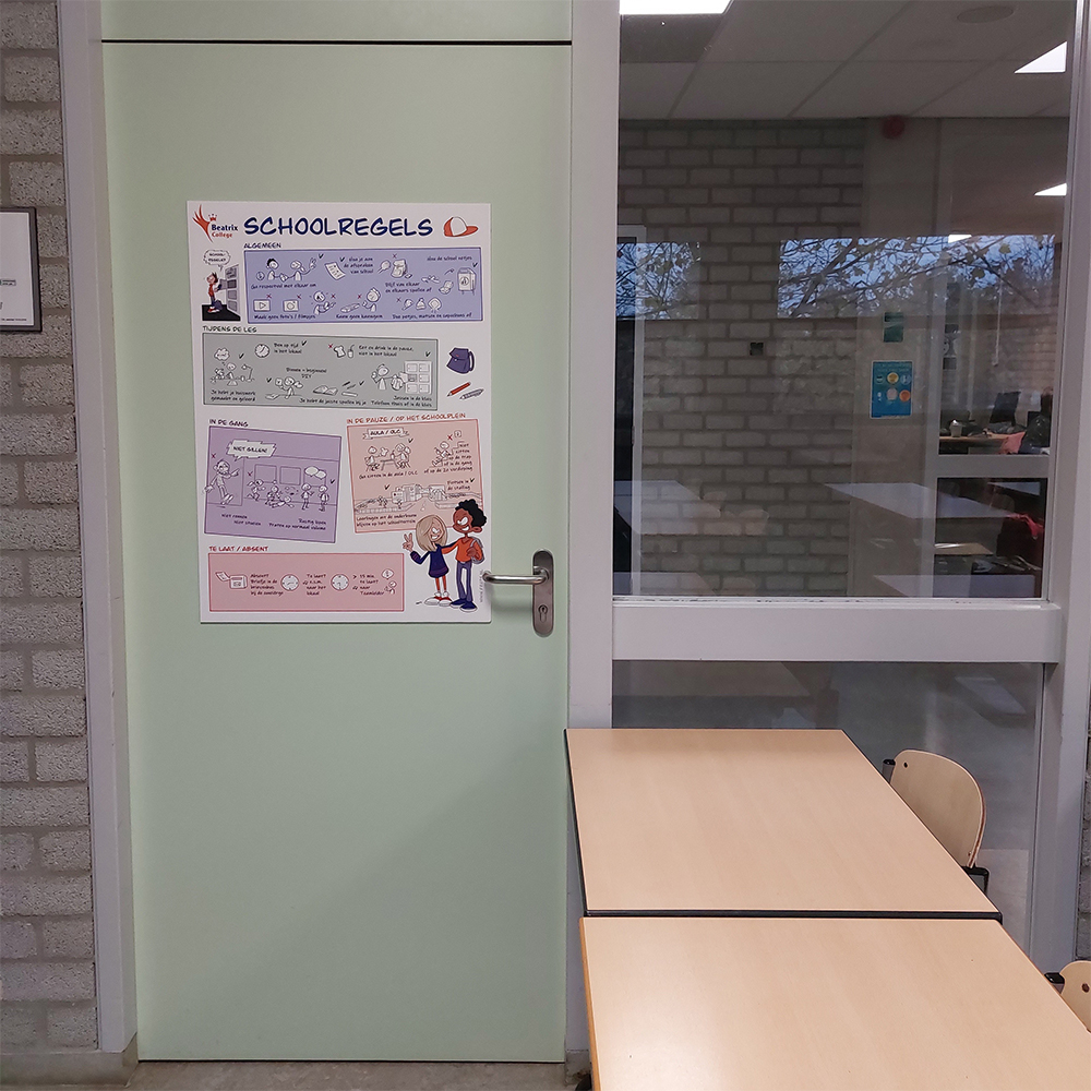 Foto van poster in klaslokaal