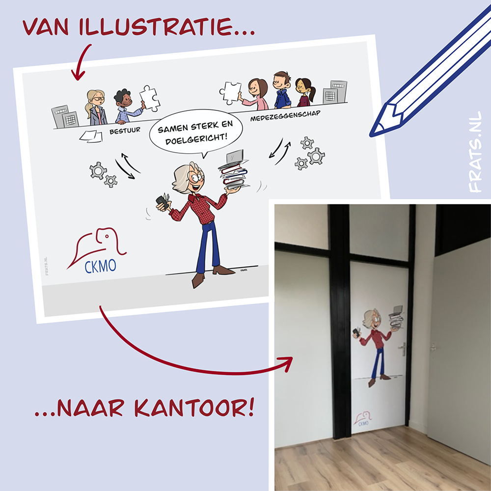 Foto van deurposter behorende bij visualisatie werkzaamheden CKMO