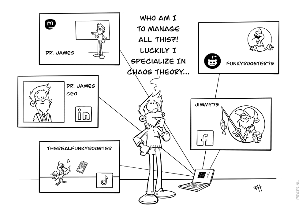 Cartoon over een open-source app voor het beheren van digitale identiteiten