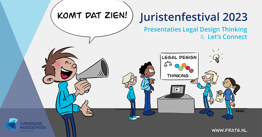 Uitnodiging presentaties voor het vak Legal Design Thinking tijdens het Juristenfestival 2023 van de Juridische Hogeschool