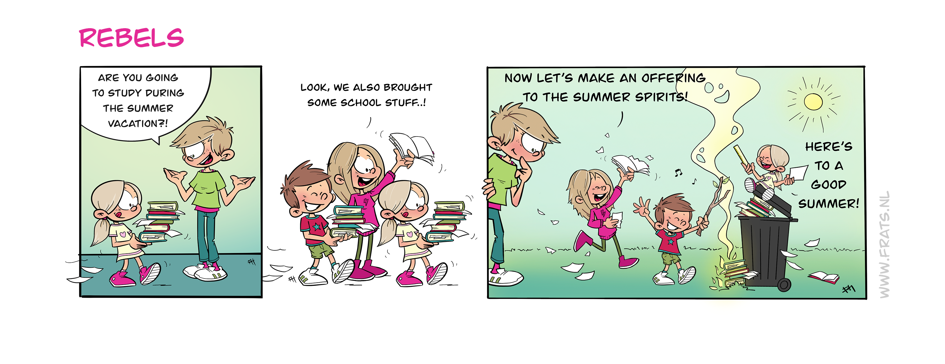 Rebels comic strip about summer vacation